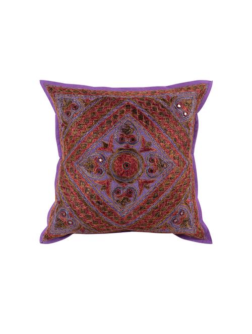 cotton flap closure embroidered single cushion cover by rajrang - 14821613 - Very Small Image - 1
