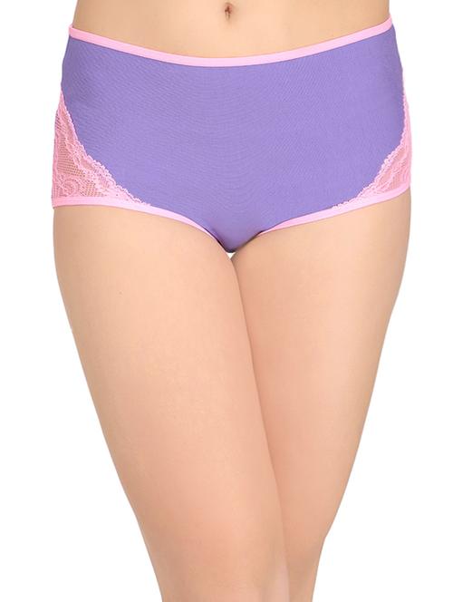 purple cotton blend hipster panty - 14821822 - Very Small Image - 1