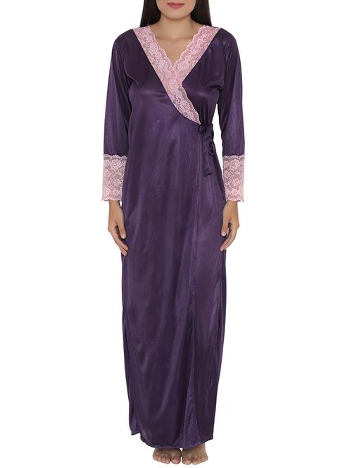 lace detail sleepwear robe - 14821894 - Very Small Image - 1