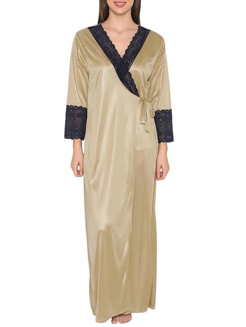 beige satin sleepwear robe - 14821927 - Very Small Image - 1