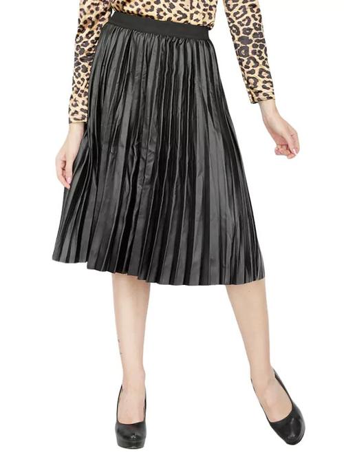 black solid pleated skirt - 14840931 - Very Small Image - 1