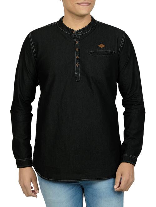 black denim short kurta - 14841533 - Very Small Image - 1