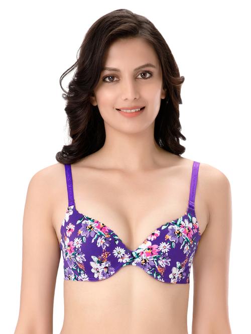 detachable strap floral plunge bra - 14842004 - Very Small Image - 1