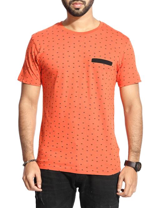 orange all over printed pocket t-shirt - 14842049 - Very Small Image - 1