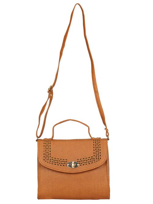 tan leatherette regular sling bag - 14842126 - Very Small Image - 1