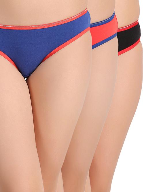 set of 3 multi colored cotton bikini panties - 14843124 - Very Small Image - 1