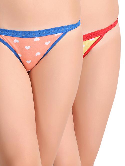 set of 2 multi colored cotton bikini panties - 14843326 - Very Small Image - 1