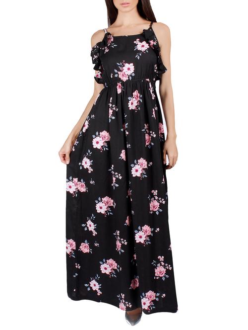 koastub black rayon maxi dress - 14844639 - Very Small Image - 1
