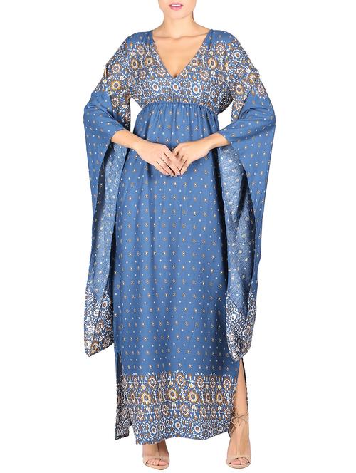 koastub blue rayon maxi dress - 14848514 - Very Small Image - 1