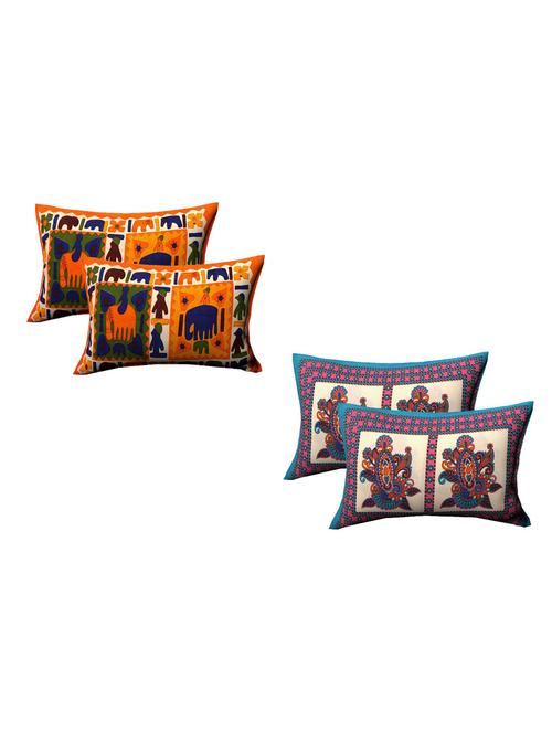 kariba cotton multicolor pillow covers 2 sets (4 pieces)-18"x28" - 14849129 - Very Small Image - 1
