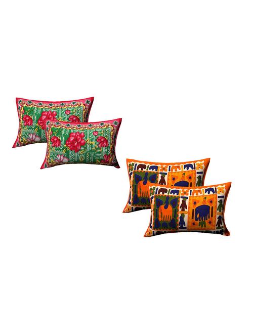 kariba cotton multicolor pillow covers 2 sets (4 pieces)-18"x28" - 14849130 - Very Small Image - 1