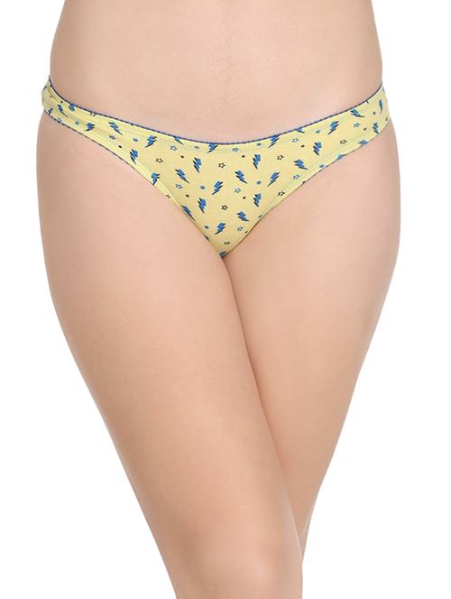yellow cotton blend bikini panty - 14849573 - Very Small Image - 1