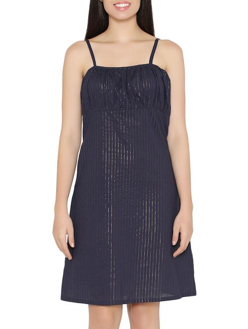 blue striped cotton nighty - 14849600 - Very Small Image - 1