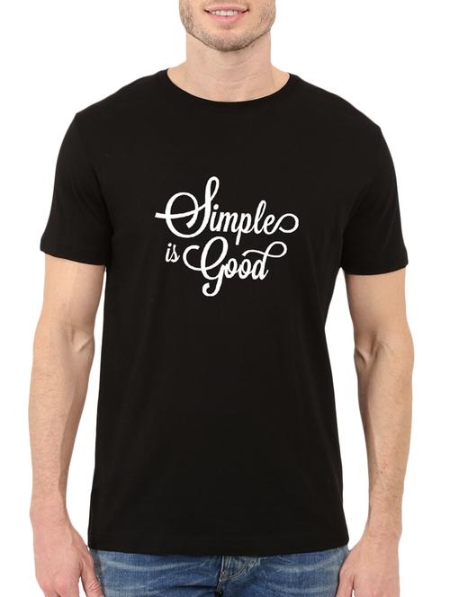 black cotton chest print tshirt - 14849757 - Very Small Image - 1