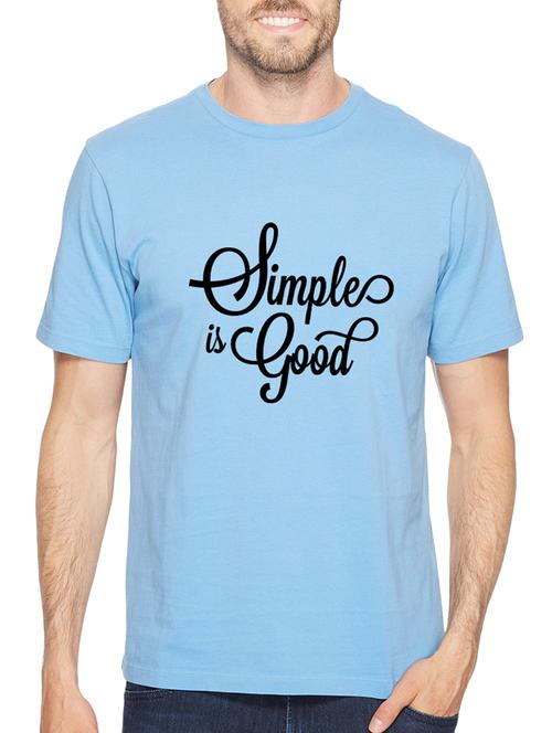 light blue cotton chest print tshirt - 14849763 - Very Small Image - 1