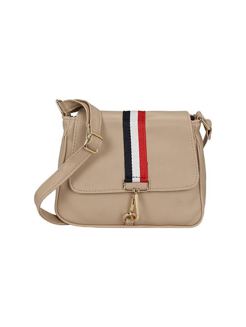 cream leatherette regular sling bag - 14850690 - Very Small Image - 1