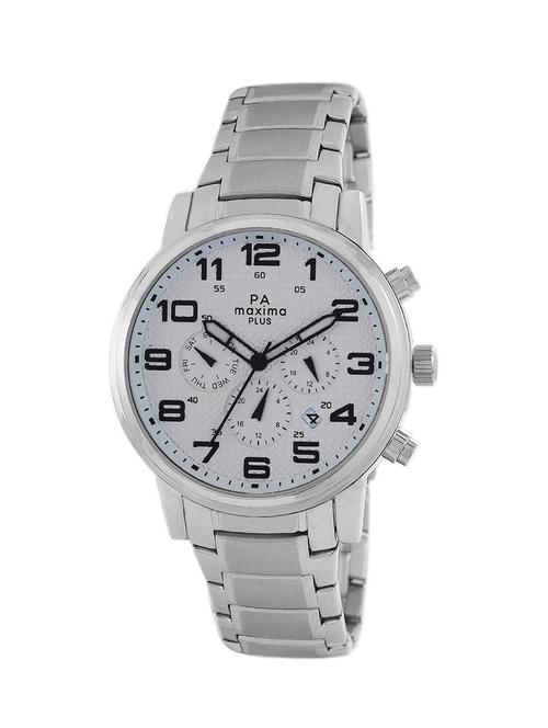 maxima white dial chronograph watch for men - 46402cagi - 14852276 - Very Small Image - 1