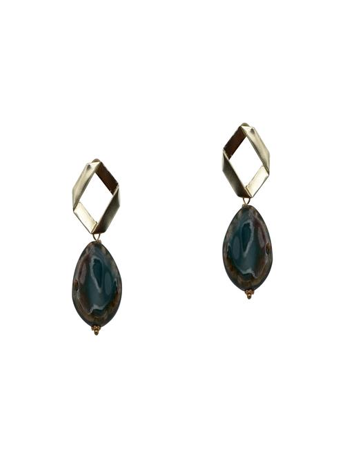 green metal drop earring - 14852582 - Very Small Image - 1