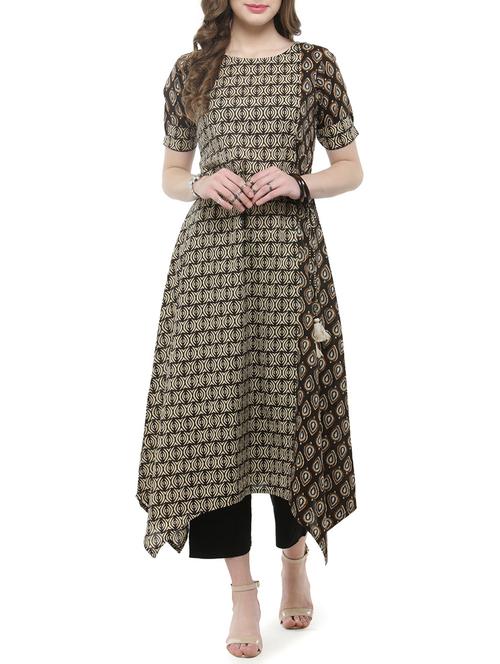 printed asymmetric kurta - 14852724 - Very Small Image - 1