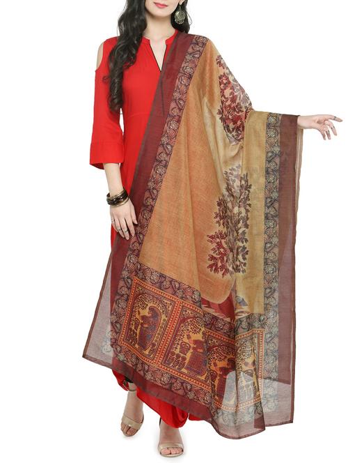 multi colored silk blend dupatta - 14852833 - Very Small Image - 1