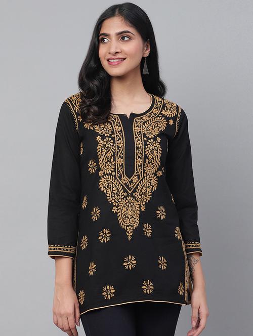 chikankari straight short kurti - 14854501 - Very Small Image - 1