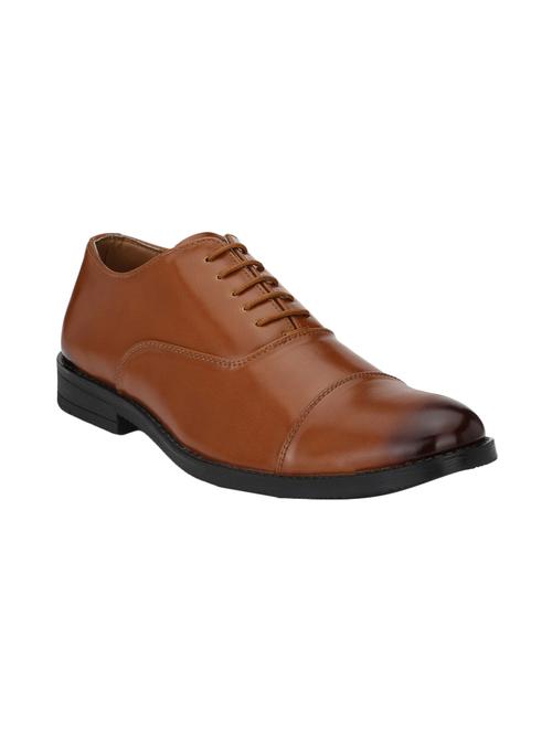 tan leatherette lace-up oxford - 14855429 - Very Small Image - 1