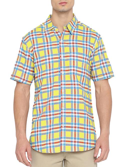 yellow cotton casual shirt - 14857019 - Very Small Image - 1