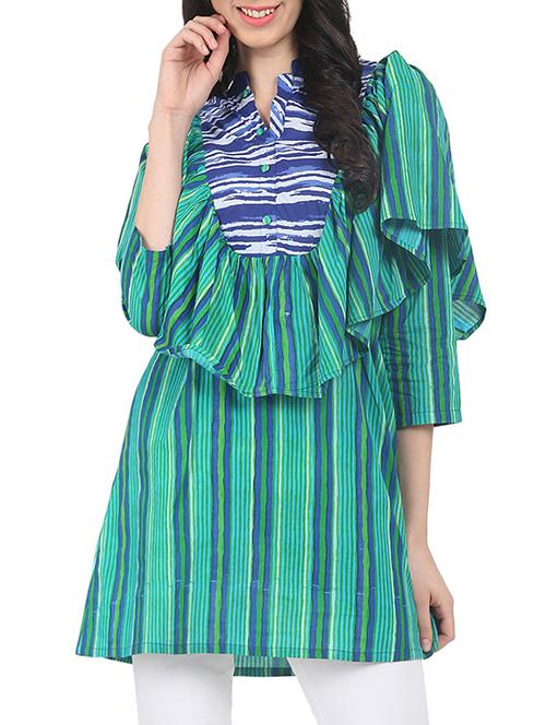 green printed tunic - 14857925 - Very Small Image - 1