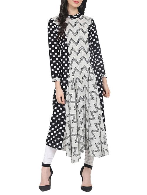 chevron a-line kurta - 14857956 - Very Small Image - 1