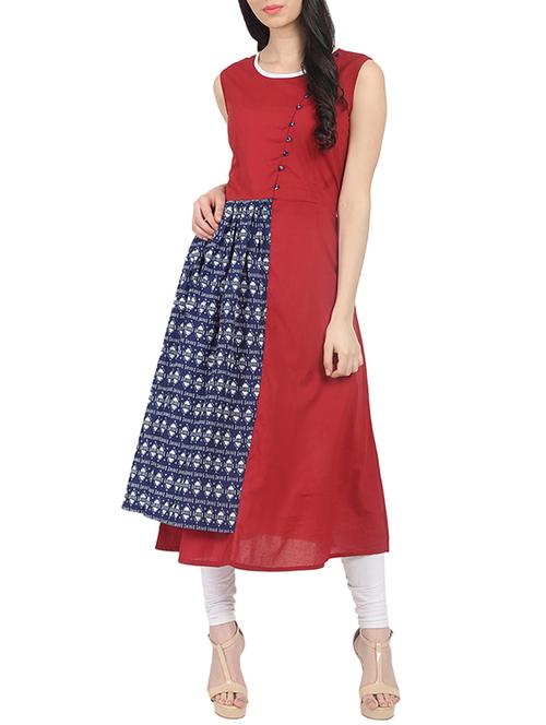 printed layered kurta - 14857981 - Very Small Image - 1