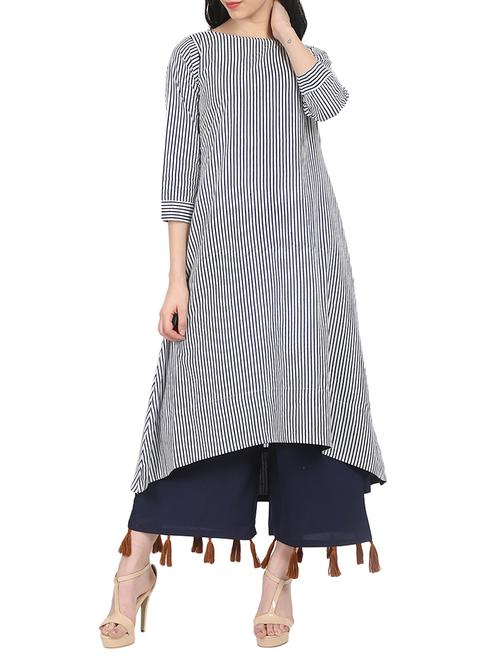 stripes a-line kurta - 14858006 - Very Small Image - 1