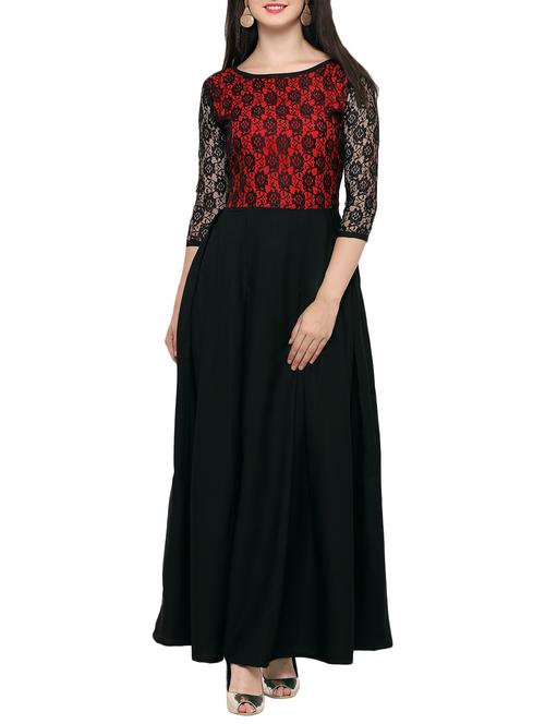 laced panel pleated maxi dress - 14858071 - Very Small Image - 1