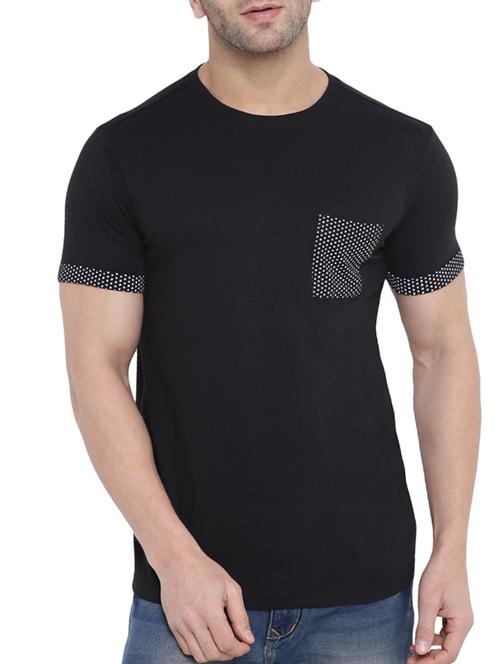 black polka dotted pocket t-shirt - 14859041 - Very Small Image - 1
