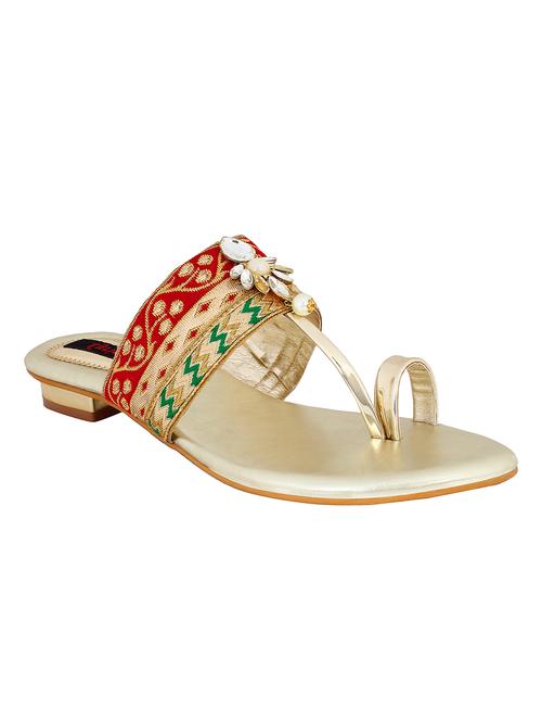 multi colored one toe kolhapuri - 14859296 - Very Small Image - 1