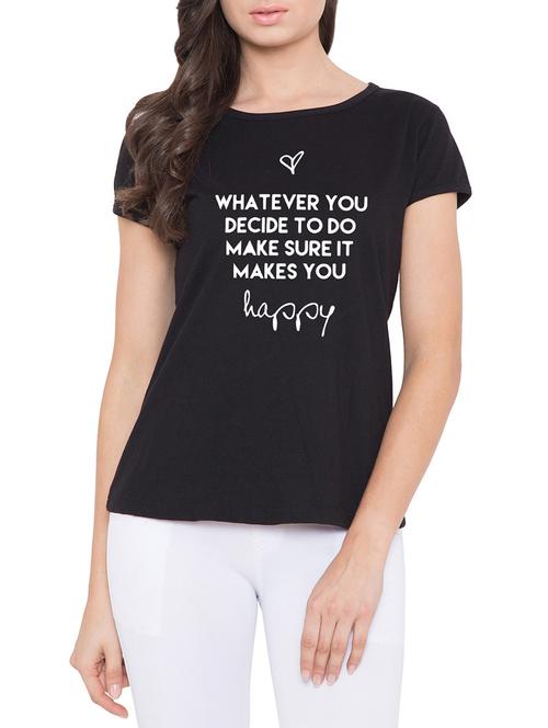 round neck slogan printed tee - 14860425 - Very Small Image - 1