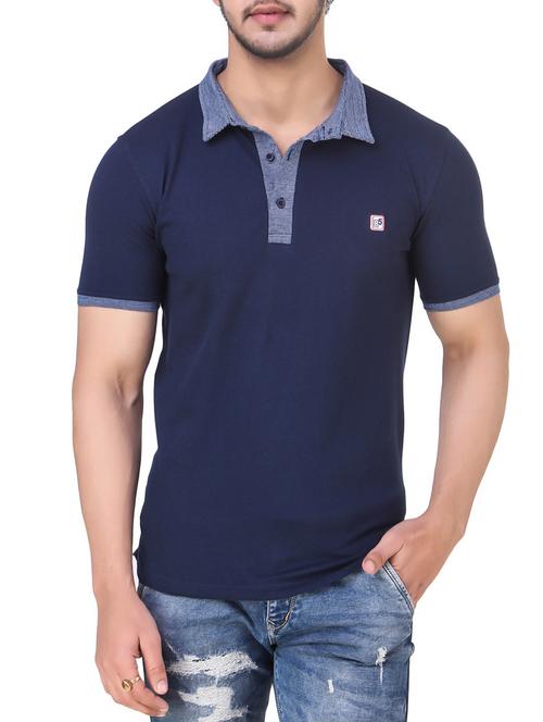 navy blue cotton t-shirt - 14861014 - Very Small Image - 1