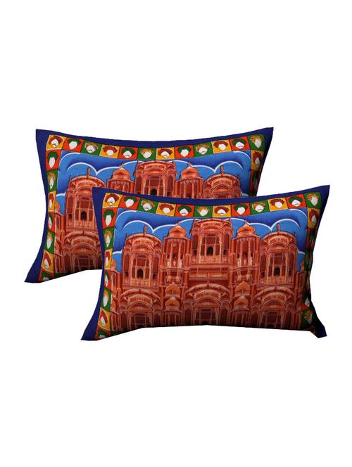 cotton traditional jaipuri pillow cover set(2 pieces)-28"x18" - 14861247 - Very Small Image - 1