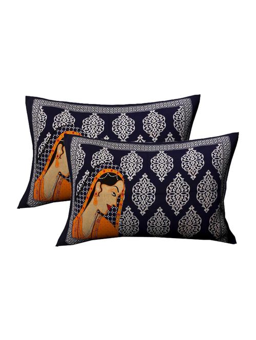 cotton traditional jaipuri pillow cover set(2 pieces)-28"x18" - 14861251 - Very Small Image - 1