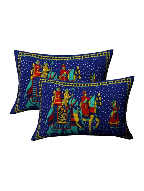 cotton traditional jaipuri pillow cover set(2 pieces)-28"x18" - 14861252 - Very Small Image - 1