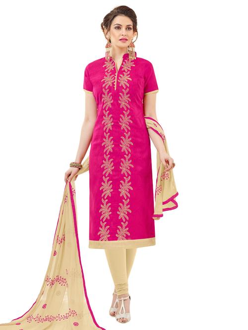 embroidered unstitched churidaar suit - 14861363 - Very Small Image - 1
