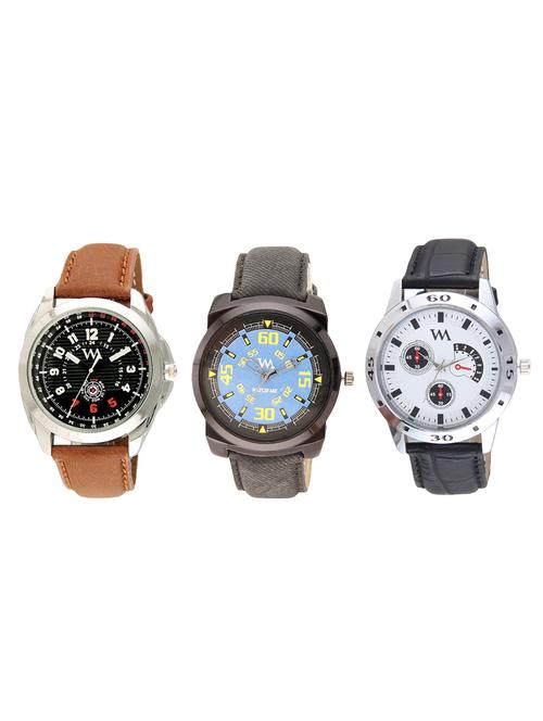 watch me set of 3 analog watches for men and boys - 14863424 - Very Small Image - 1