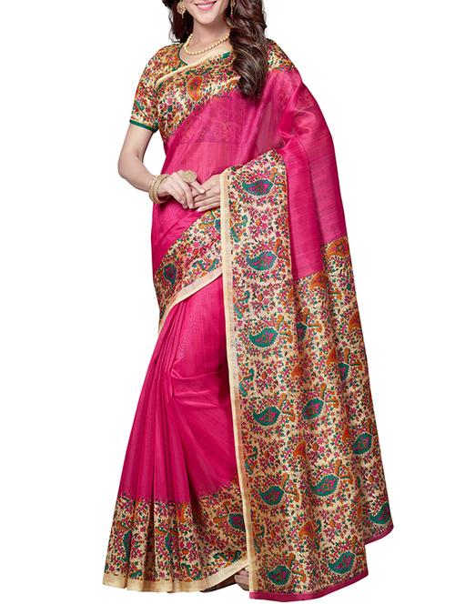 pink art silk bhagalpuri saree with blouse - 14864816 - Very Small Image - 1
