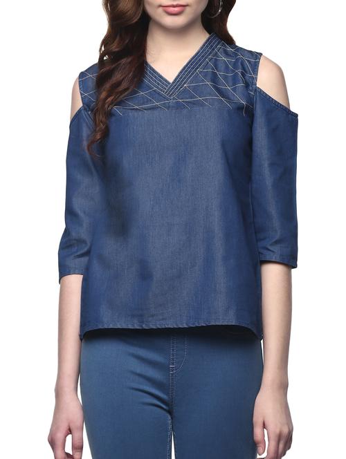 dark blue denim top - 14865449 - Very Small Image - 1