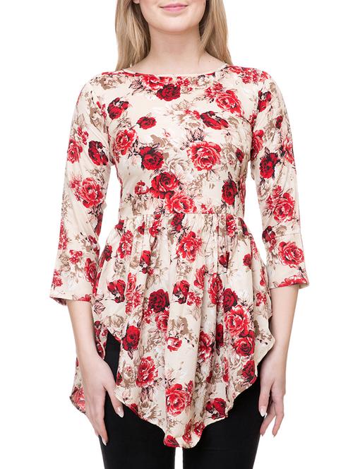 beige floral tunic - 14865455 - Very Small Image - 1