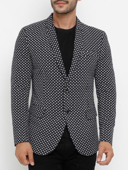 black cotton casual blazer - 14865488 - Very Small Image - 1