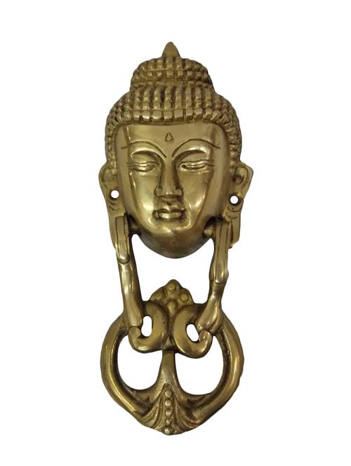 decorative brass buddha face door knocker handicrafts product - 14865655 - Very Small Image - 1