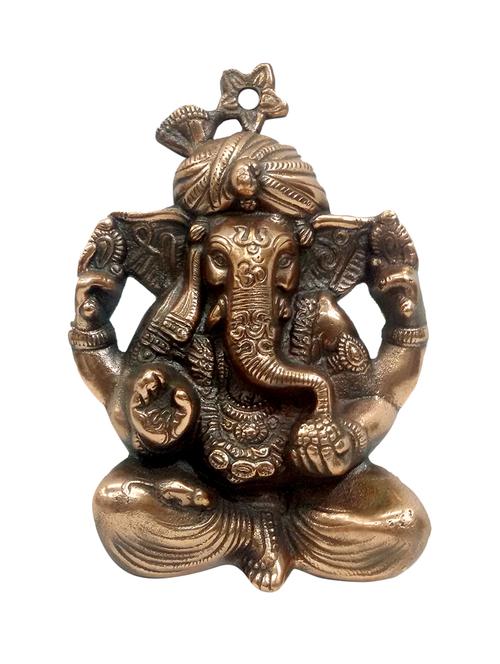 decorative small black metal turban ganesh wall hanging handicrafts product - 14865751 - Very Small Image - 1