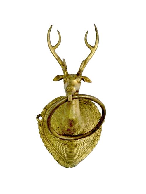 decorative brass deer face towel wall hanging handicrafts product - 14865775 - Very Small Image - 1