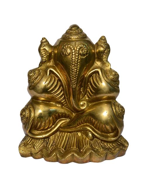 decorative brass statue of shankh ganesh handicrafts product - 14865846 - Very Small Image - 1