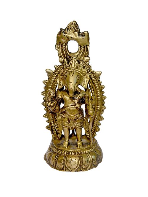 decorative brass idol of ganesh with trishul handicrafts product - 14865852 - Very Small Image - 1